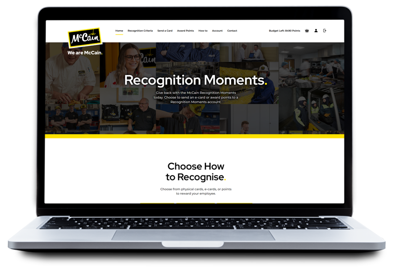 Simply Thank You Portfolio - Gifting Portal for McCain displayed on laptop