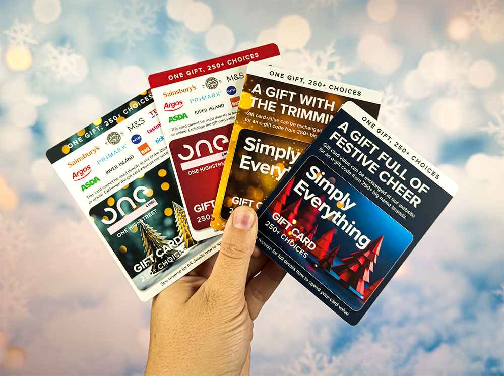 Simply Thank You - corporate gift cards - Onecode and Simply Gift Cards for Christmas