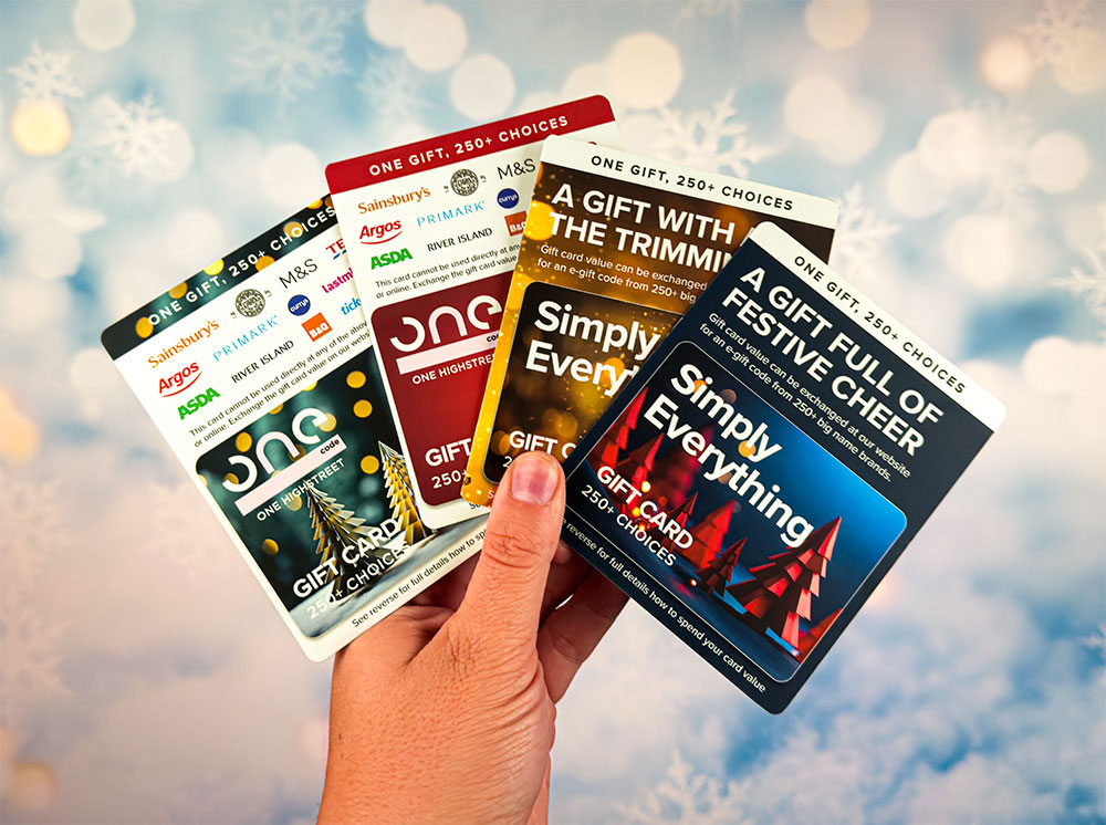 Simply Thank You - corporate gift cards - Onecode and Simply Gift Cards for Christmas