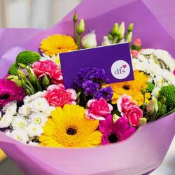 Flowers Simply Thank You - corporate flower order for DFS reward and recognition - sent as an acts of random kindness gift